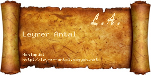 Leyrer Antal névjegykártya